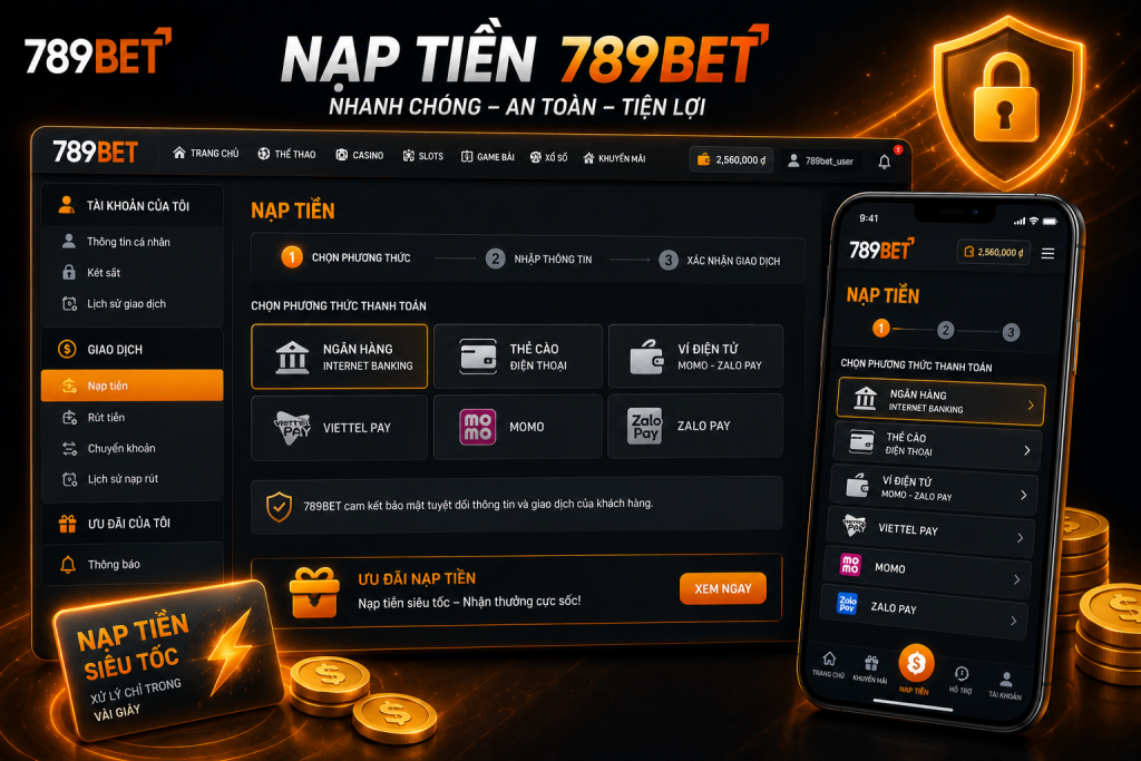 Giao diện nạp tiền 789BET