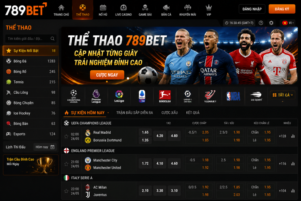 Giao diện sảnh thể thao 789BET